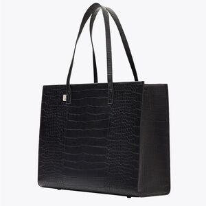 Beis The Large Work Tote Black Croc